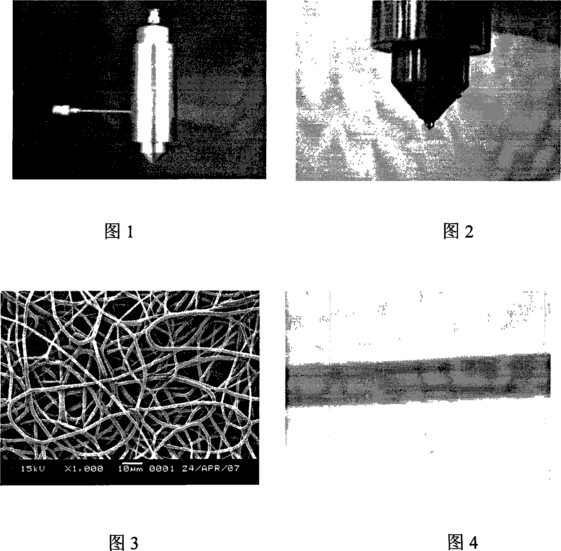 Preparation of nano fibre carrier for loading and slow releasing pharmaceutical and biologically active factor