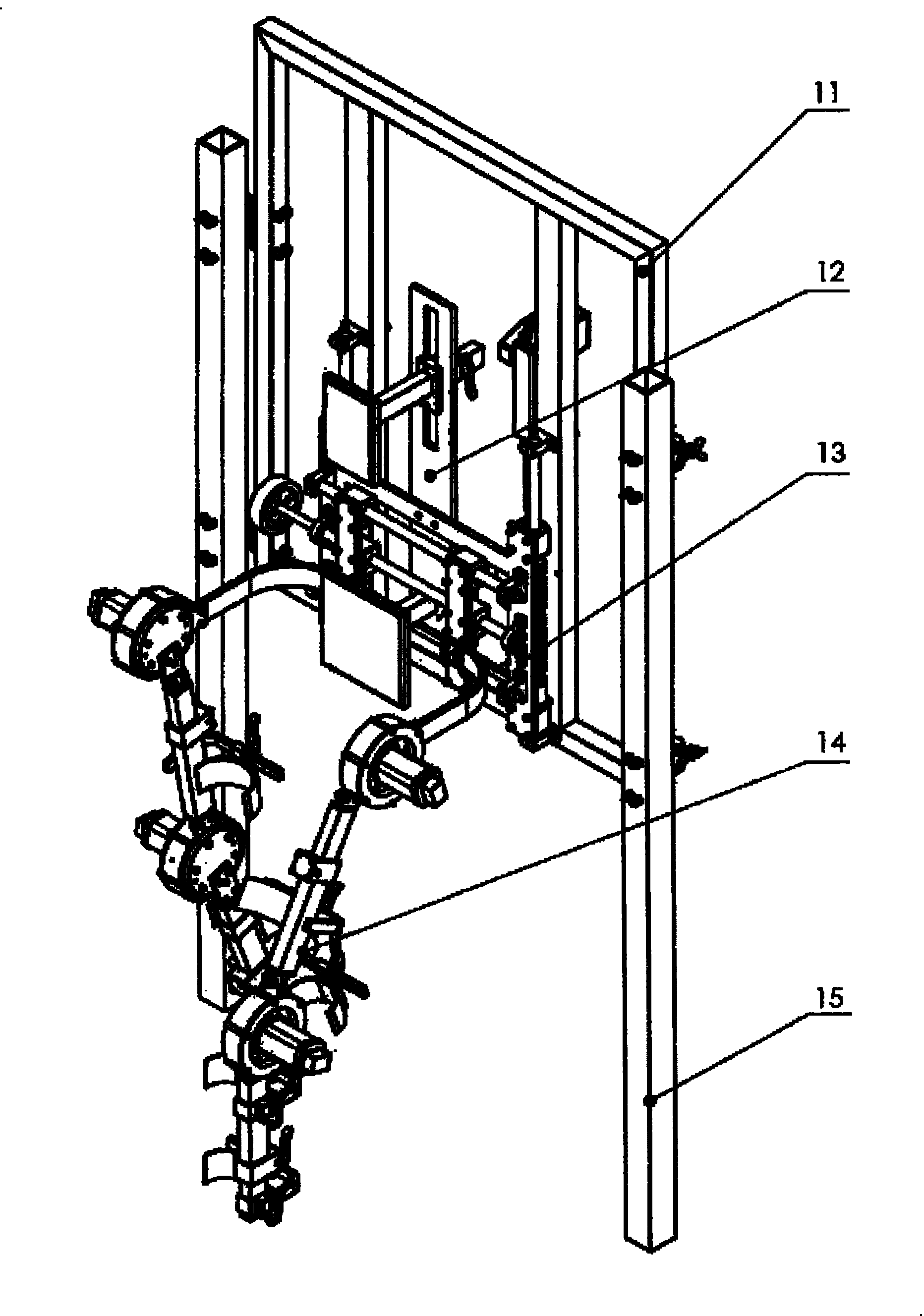 Vertical follow-up type lightened walking rehabilitation training robot