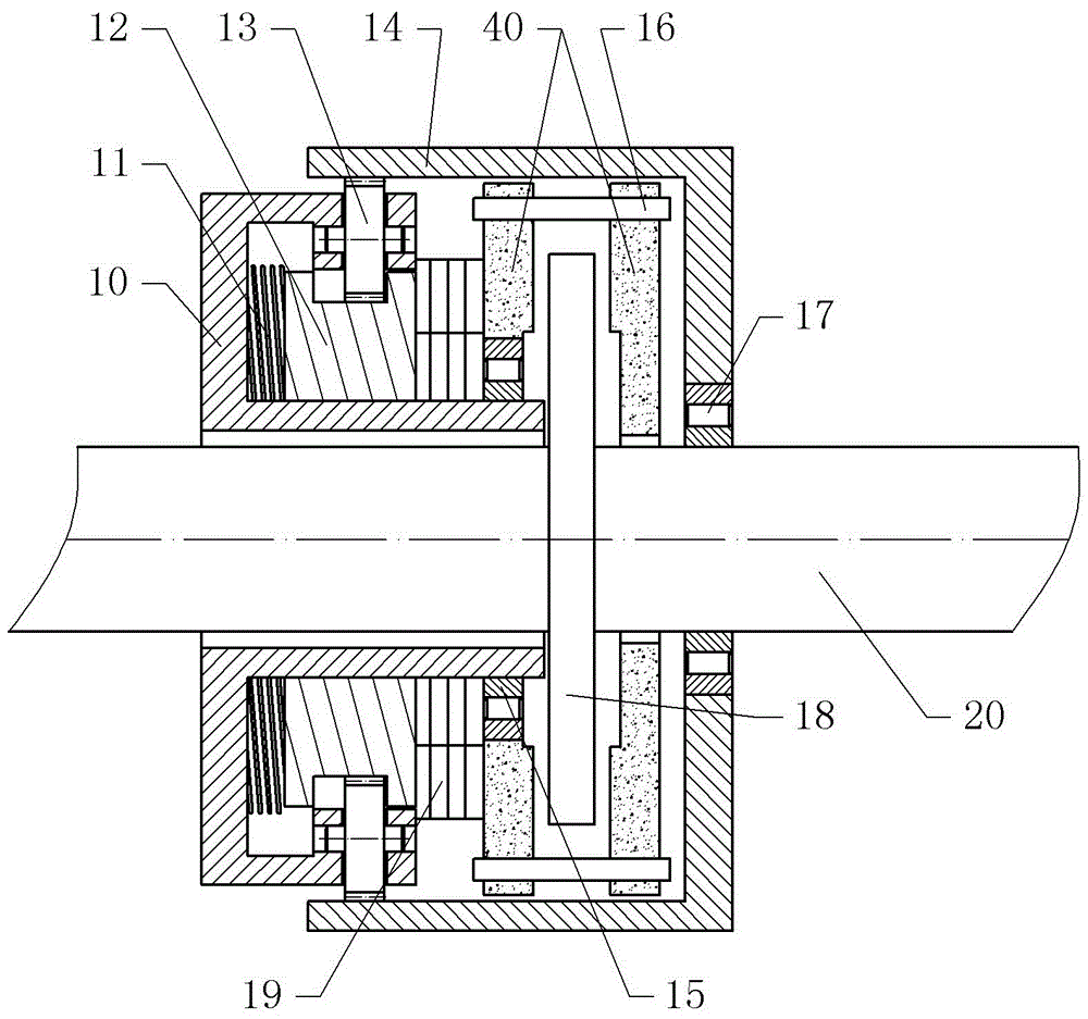 Roll-dividing brake structure