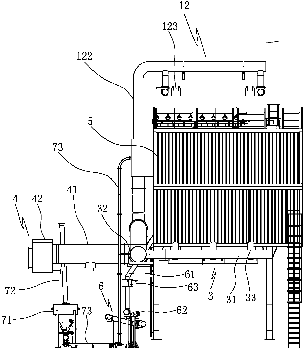 Asphalt smoke treatment system for loading area of asphalt stirring station