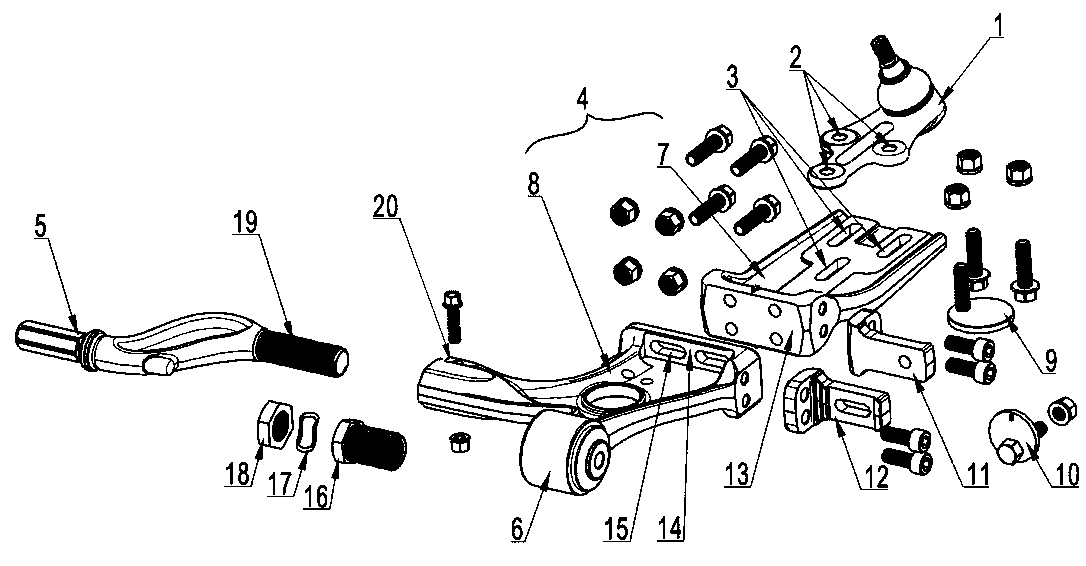 A Triangular Arm That Can Adjust the Angle of a Car Wheel