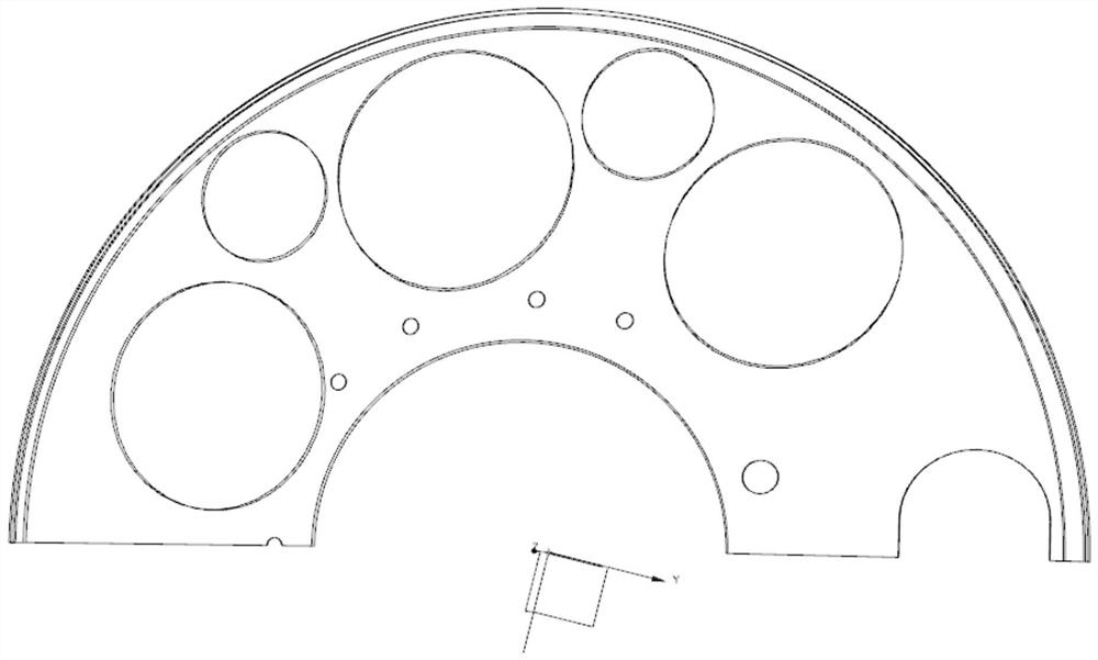 Numerical control machining method for multi-type large-diameter space pipe connecting holes in ultra-large type end socket