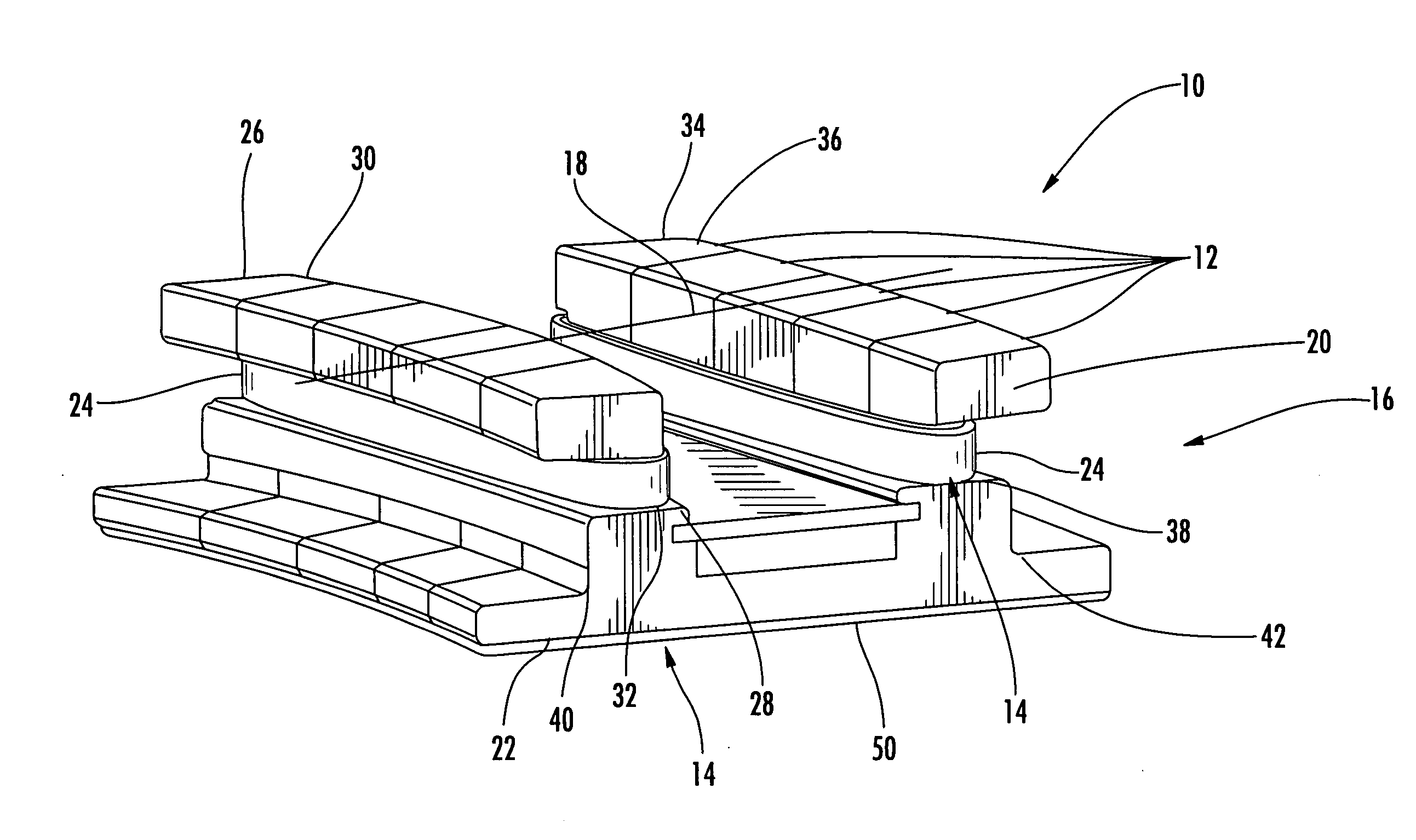 Stacked laminate fiber wrapped segment