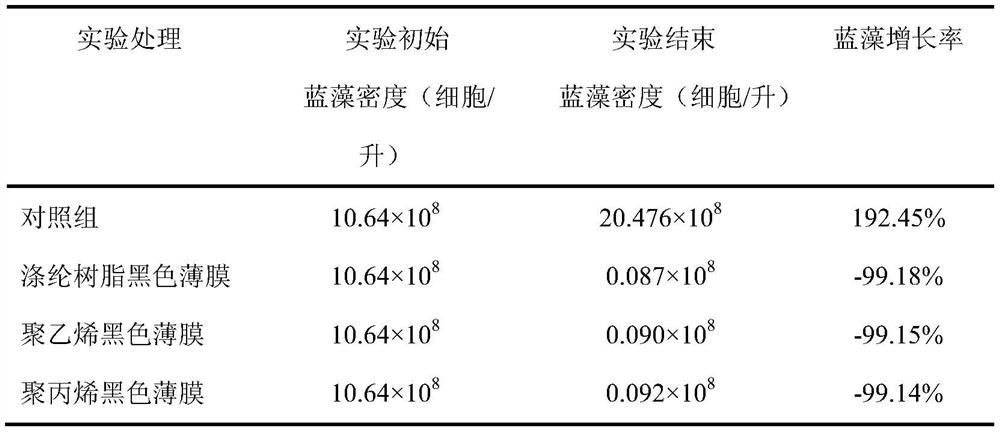 Method for synergistically treating cyanobacterial bloom through black film, disturbance and iron element