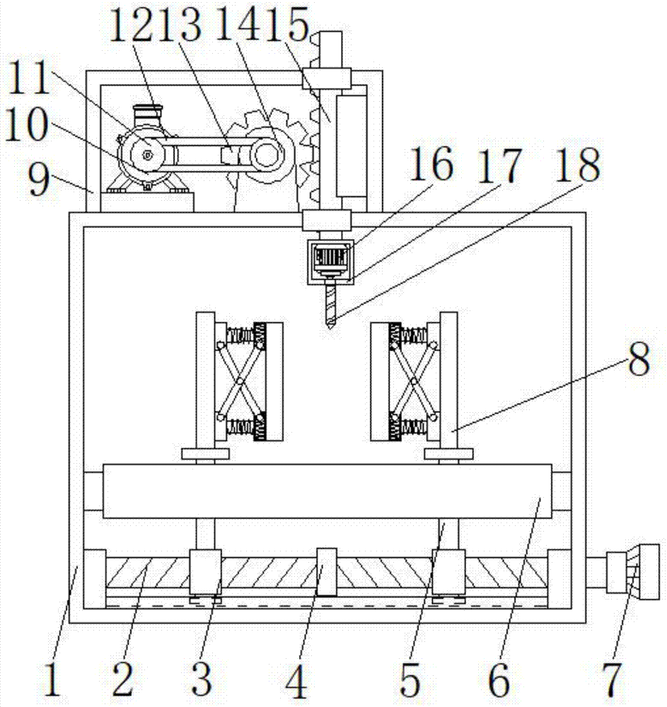 Stable drilling device used for computer mainframe case structure