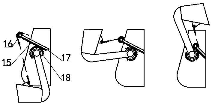 Pivot-adjustable gear-and-rack rock-loading bucket traction mechanism