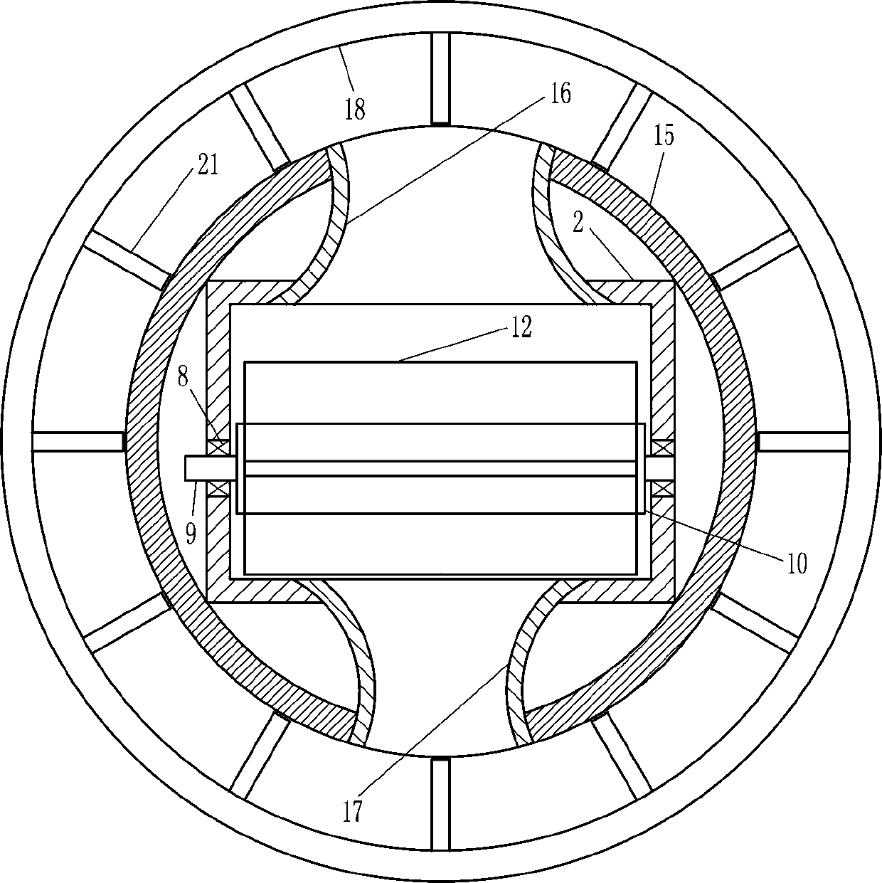 Front-rear material mixing type homogenizing device for compound fertilizer