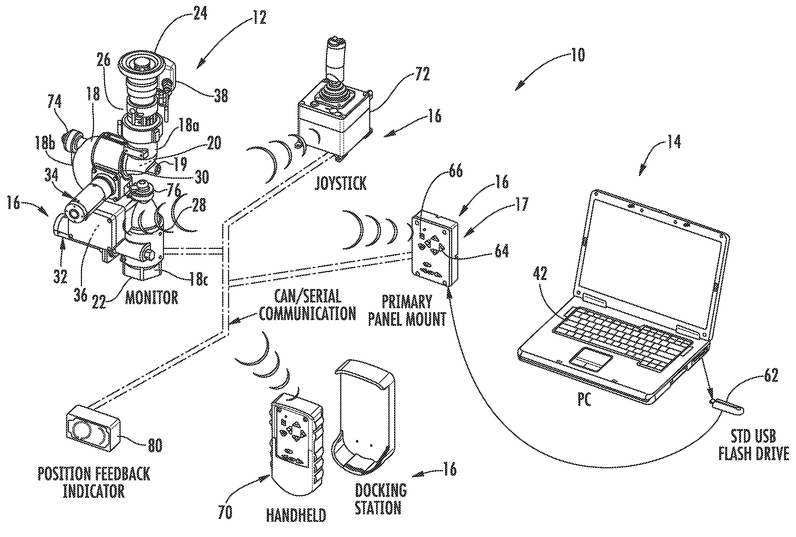 Firefighting monitor and control system therefor