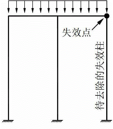 Fractured steel frame progressive collapse analysis method based on column removing method