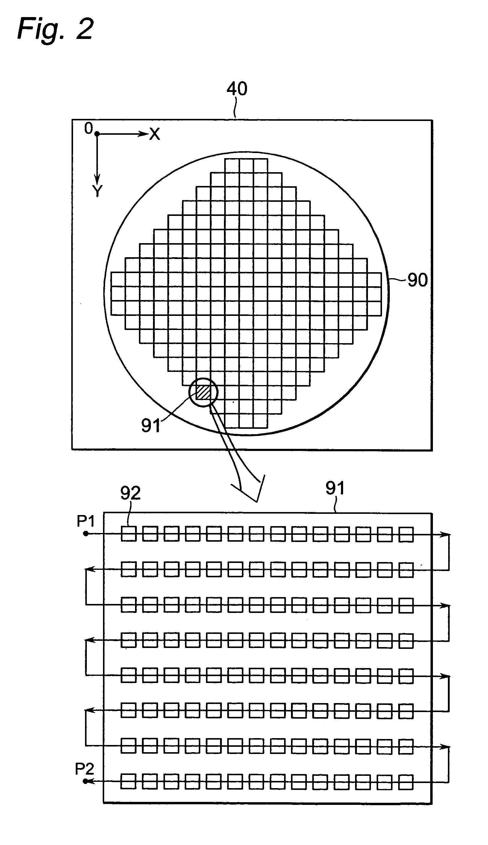 Probe mark reading device and probe mark reading method