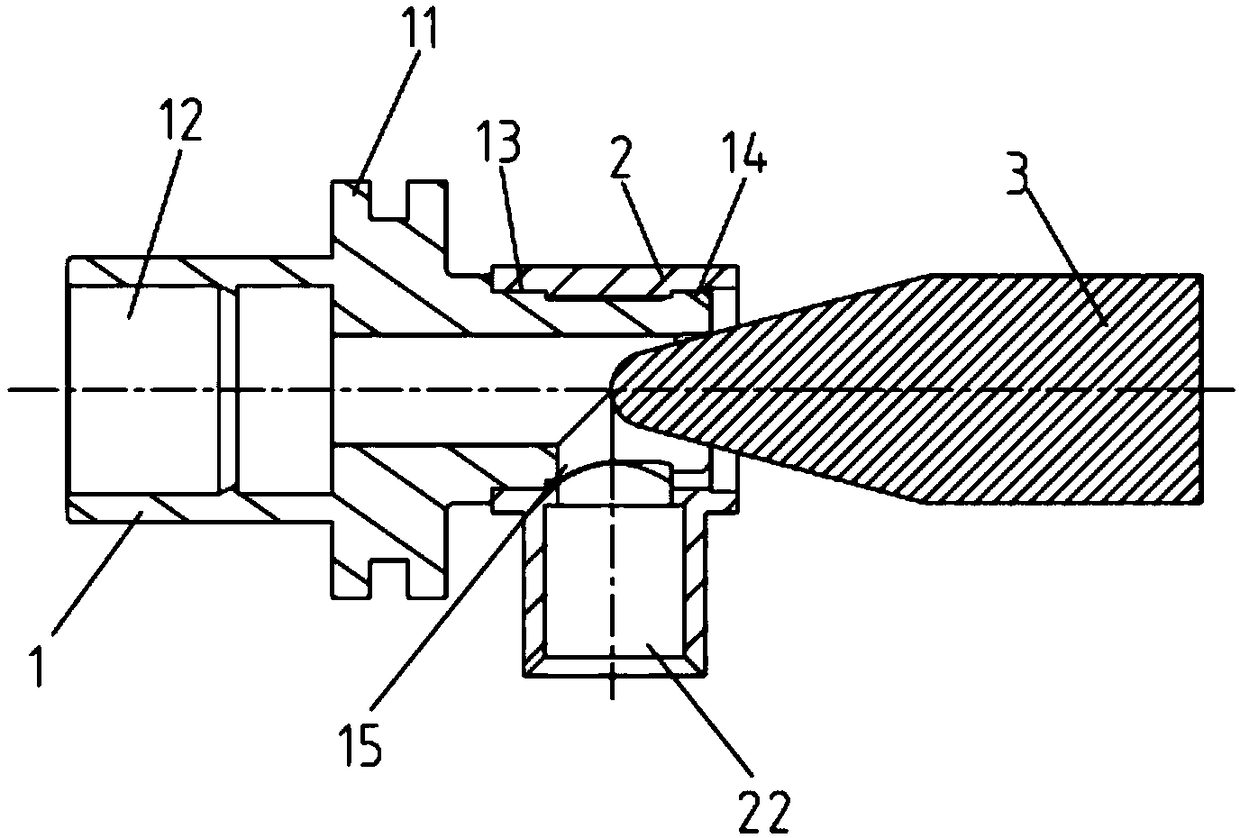 Bent RF connector housing