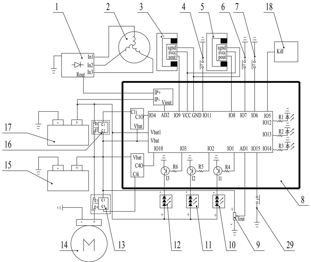 A dual-power supply warning tool system for a police car and its control method