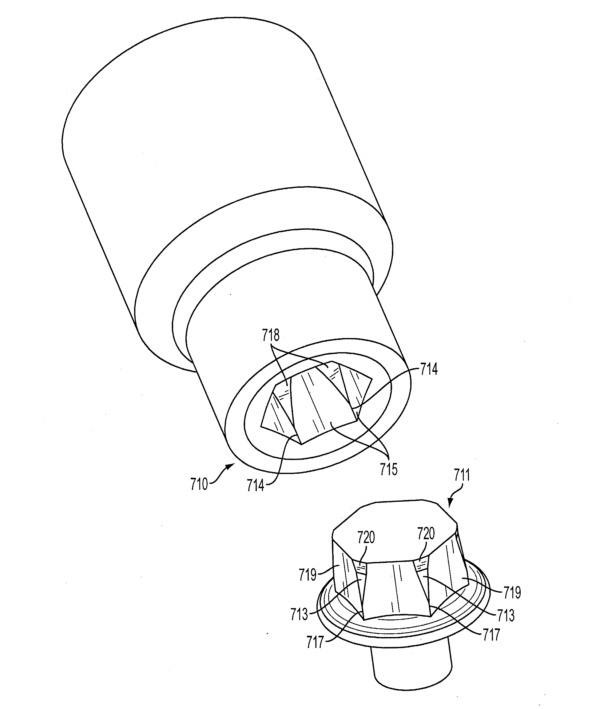 Fastener system with stable engagement and stick fit