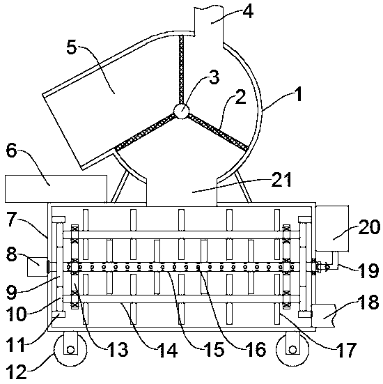 High-efficiency filtering device for sewage treatment