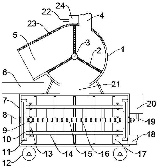 High-efficiency filtering device for sewage treatment