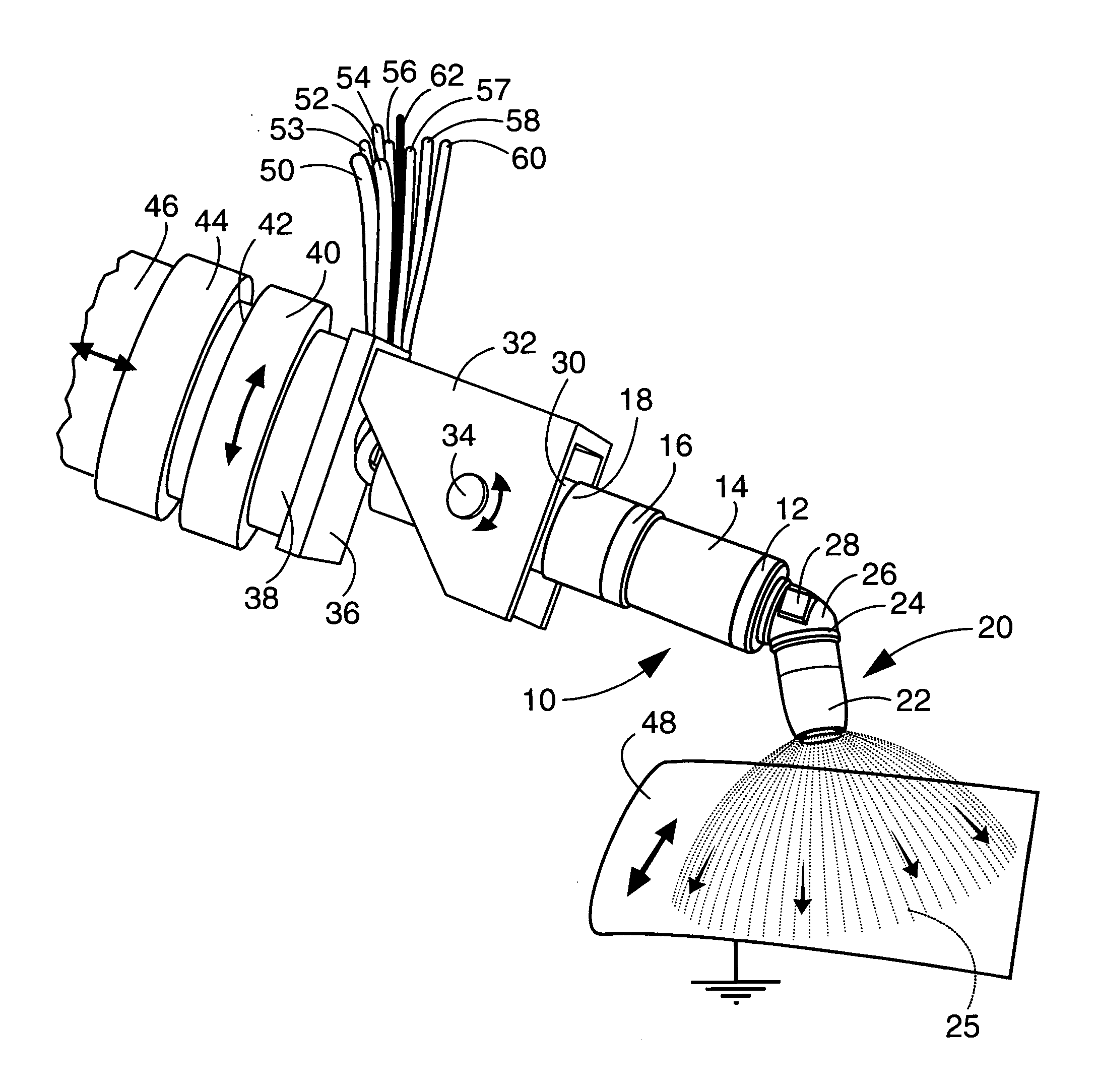 Apparatus and method for electrostatic spraying of conductive coating materials