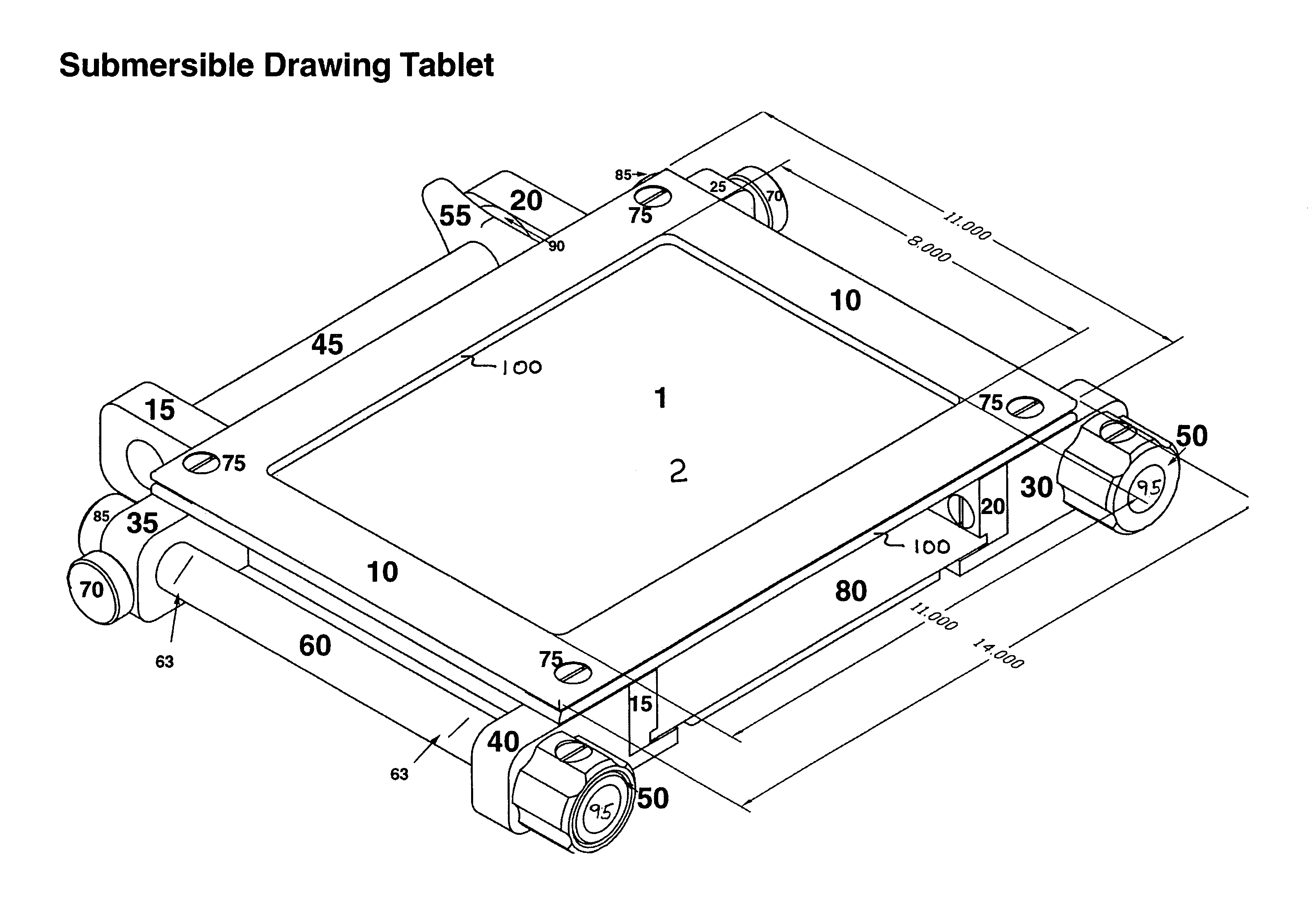 Underwater drawing tablet