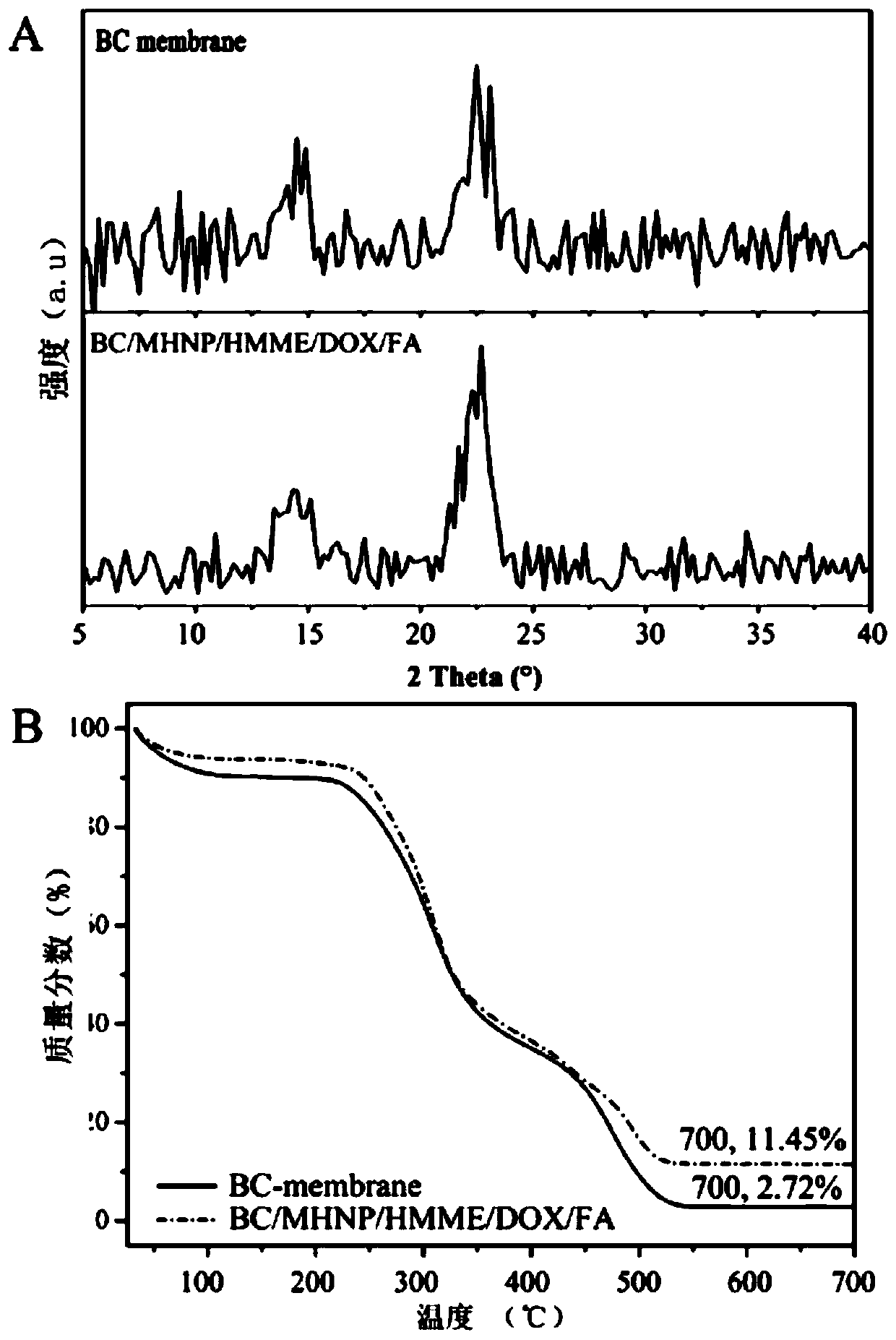 Construction method and application of a cellulose membrane loaded with breast cancer-targeted magnetic nanomedicine