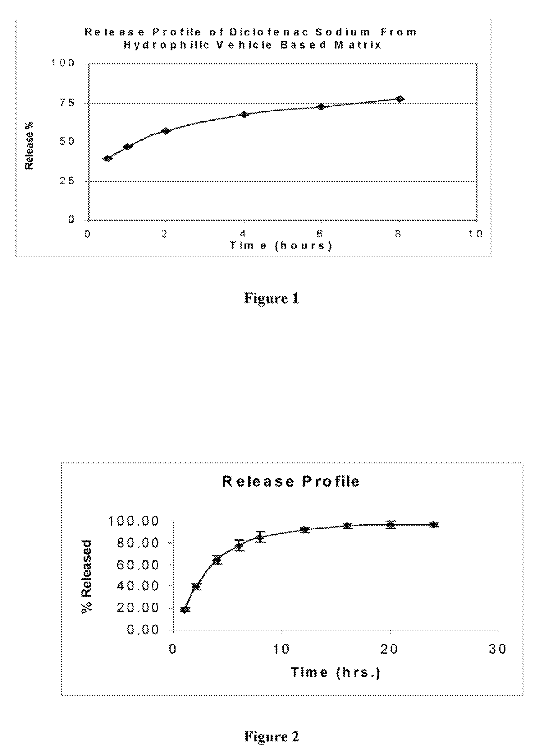 Hydrophilic vehicle-based dual controlled release matrix system