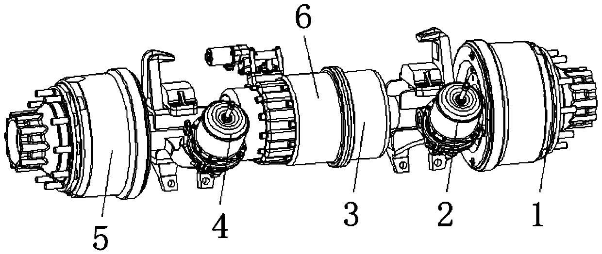 Coaxial type two-gear variable-speed electric drive axle power assembly of commercial vehicle