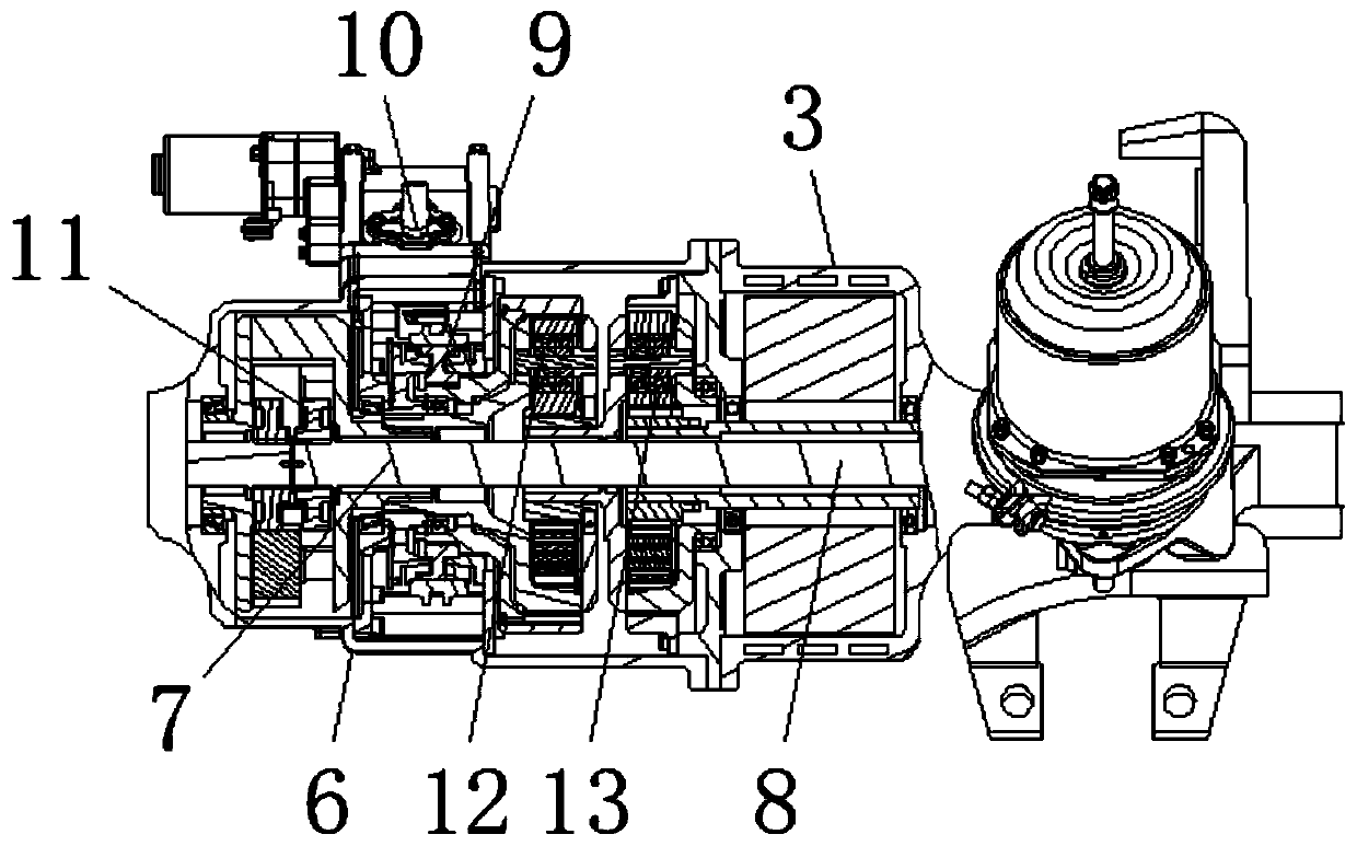 Coaxial type two-gear variable-speed electric drive axle power assembly of commercial vehicle