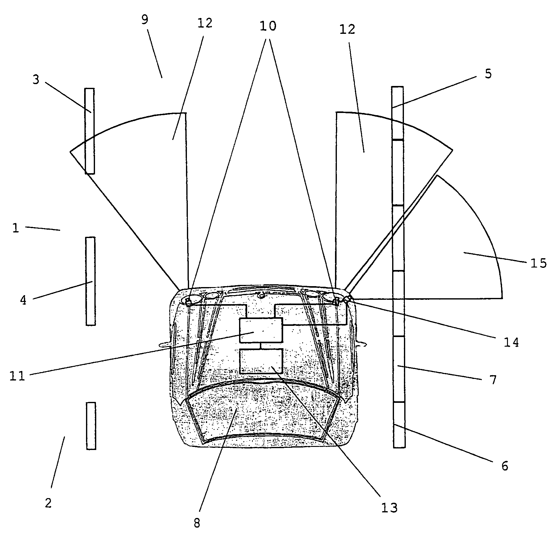 Lane-departure warning system with differentiation between an edge-of-lane marking and a structural boundary of the edge of the lane