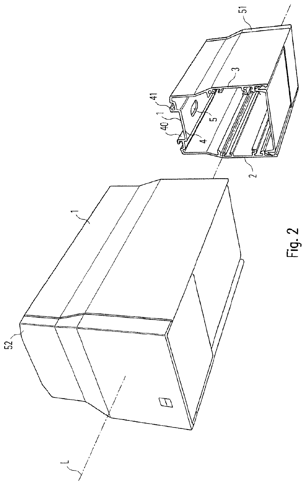 Light strip system with an elongate carrier rail