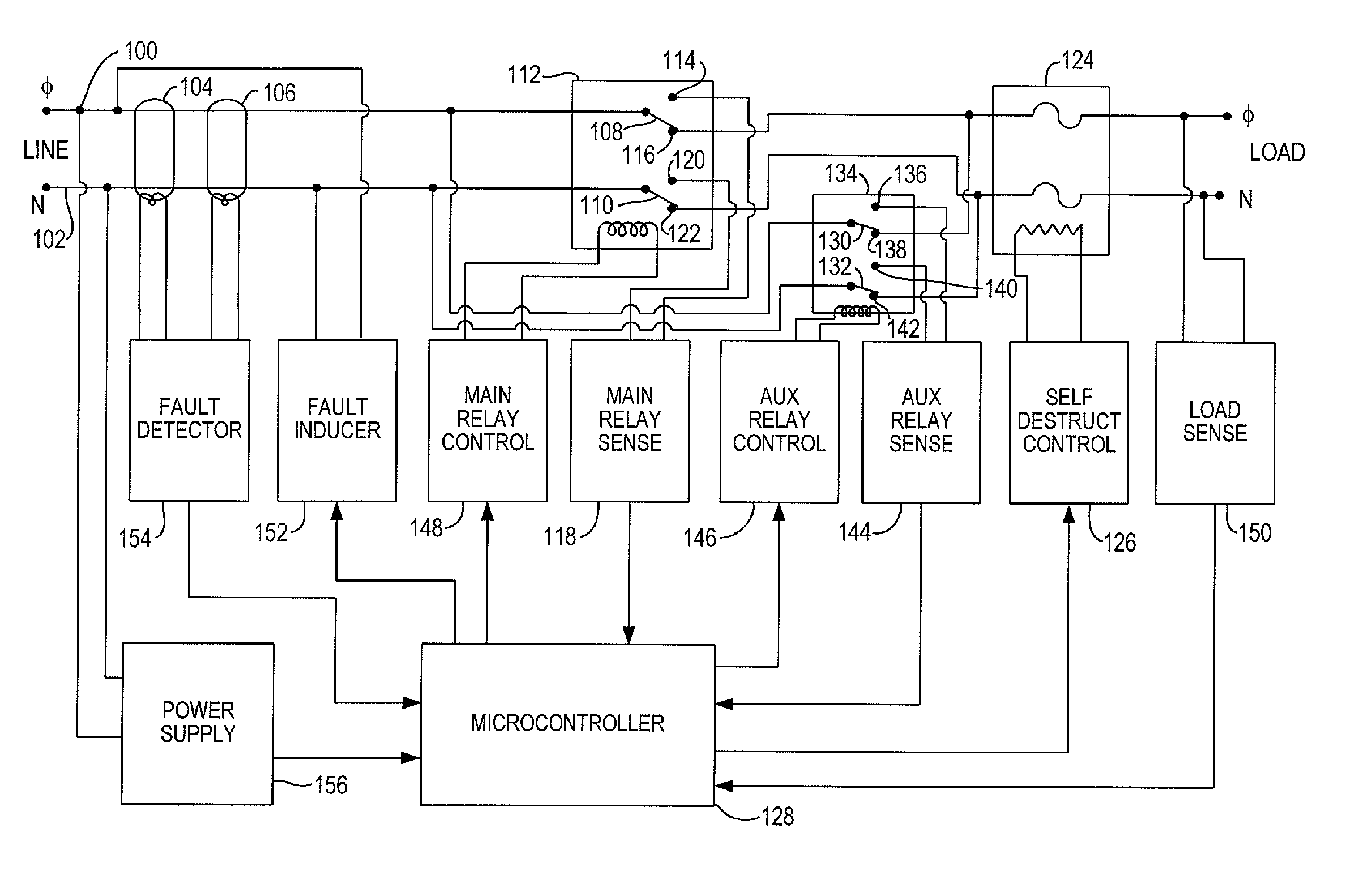 Self-testing circuit interrupting device