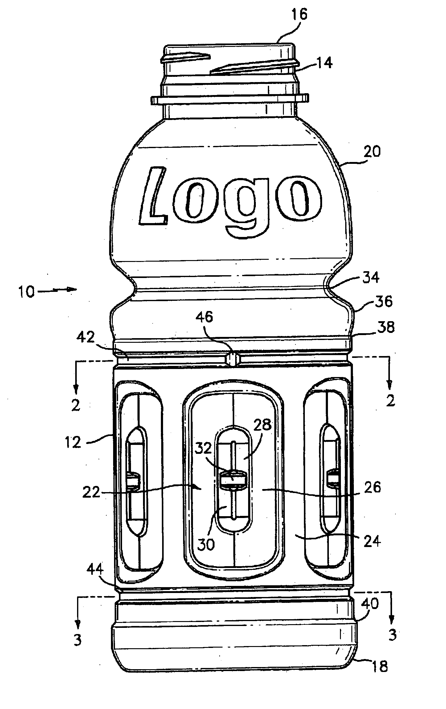 Hollow plastic bottle