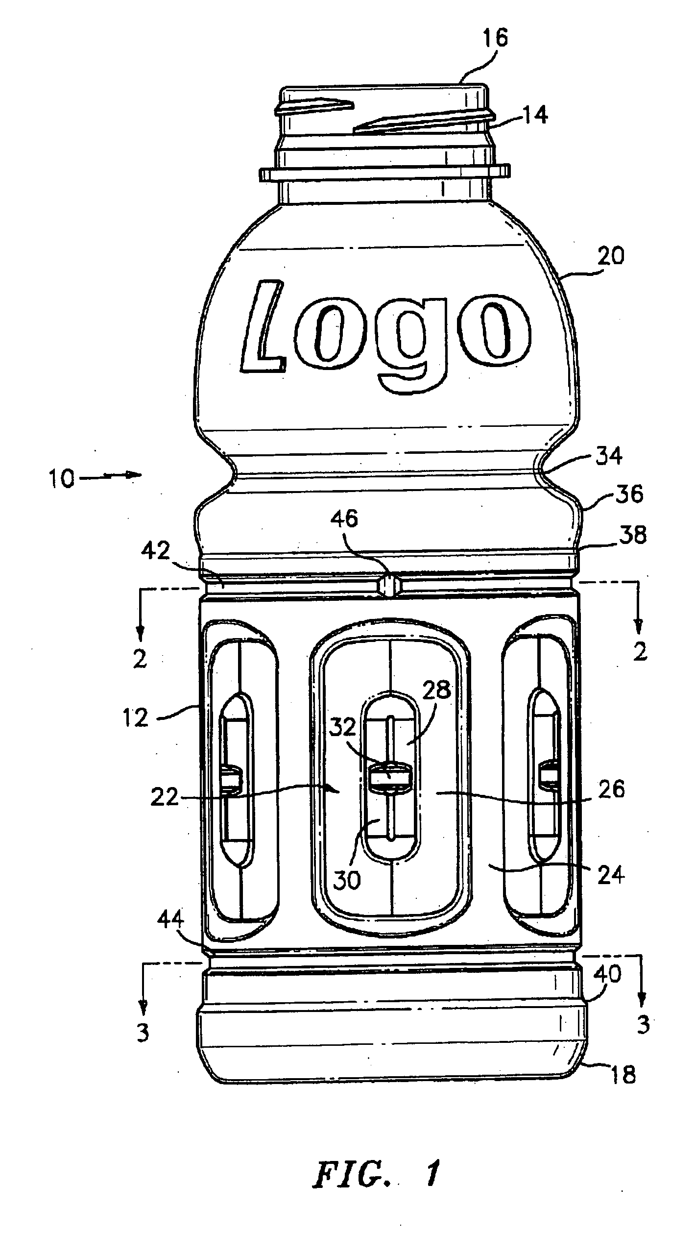 Hollow plastic bottle