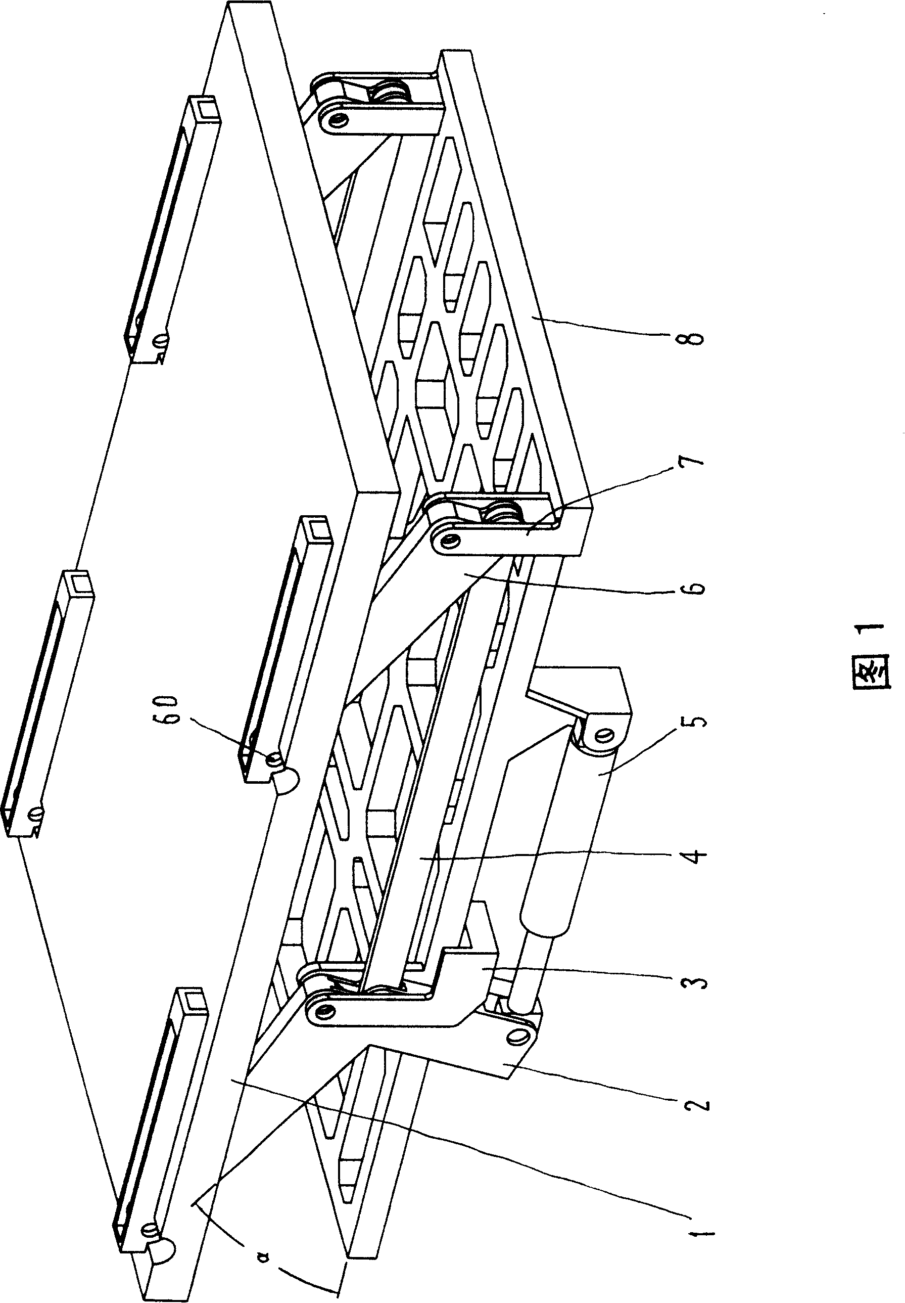 Parallel-move hoistable platform without self-locking