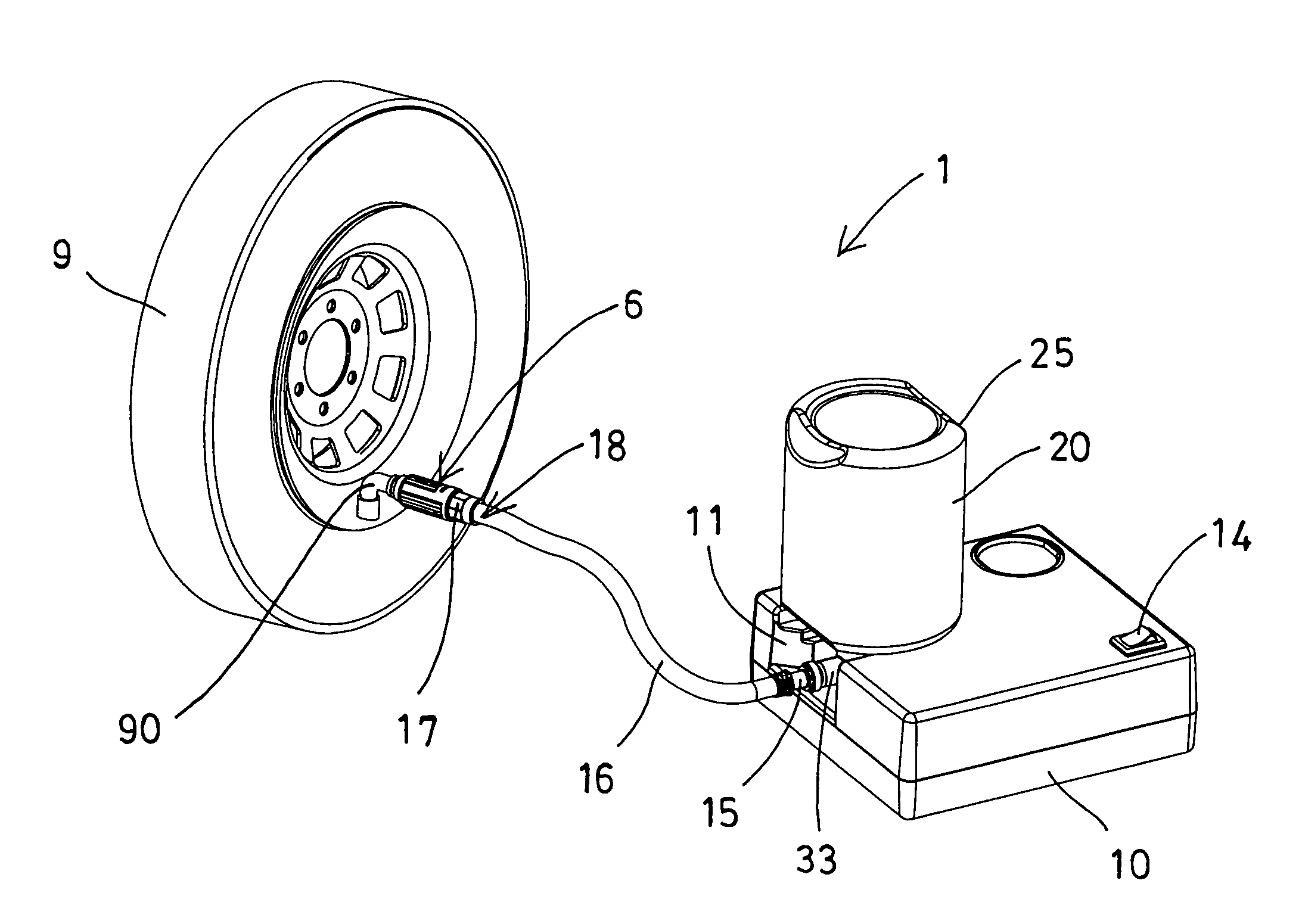 Device for sealing and inflating inflatable object