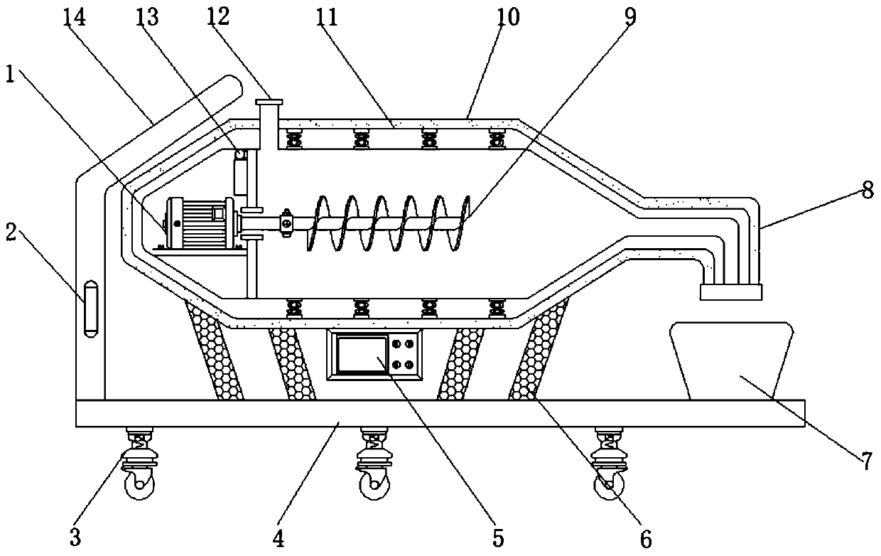 Device for uniformly mixing medicines under the condition of low rotating speed