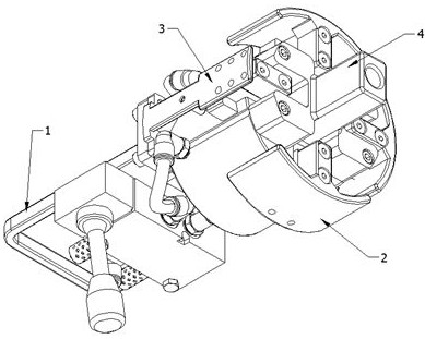 Novel polyurethane flat steel belt winding and clamping device