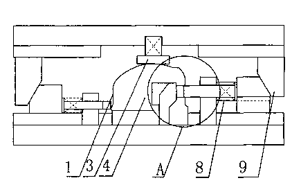 Shell lateral punching mold