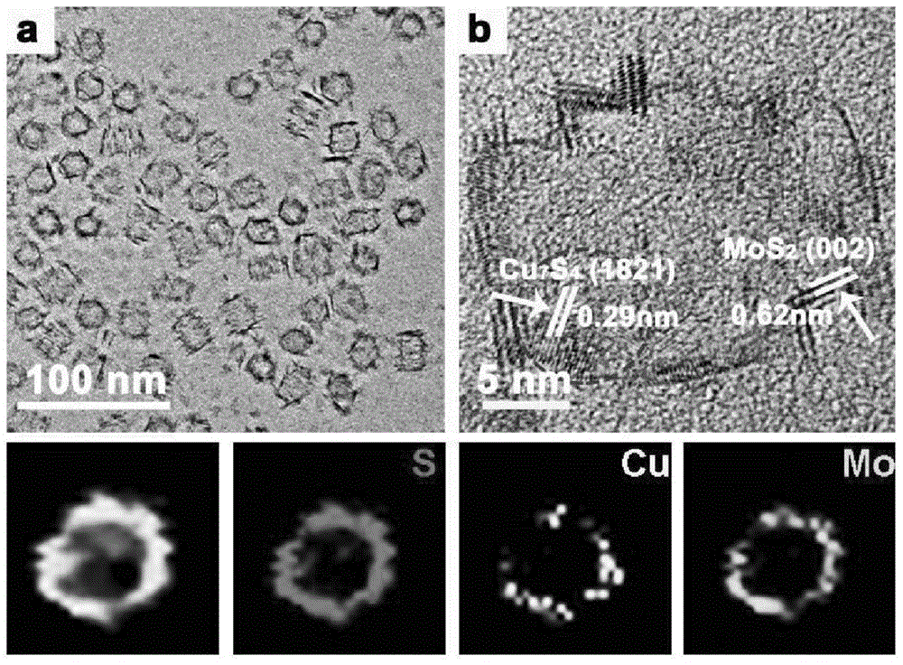 Cu7S4@MoS2 heterogeneous nanometer framework material and application thereof in producing hydrogen by catalytically electrolysing water