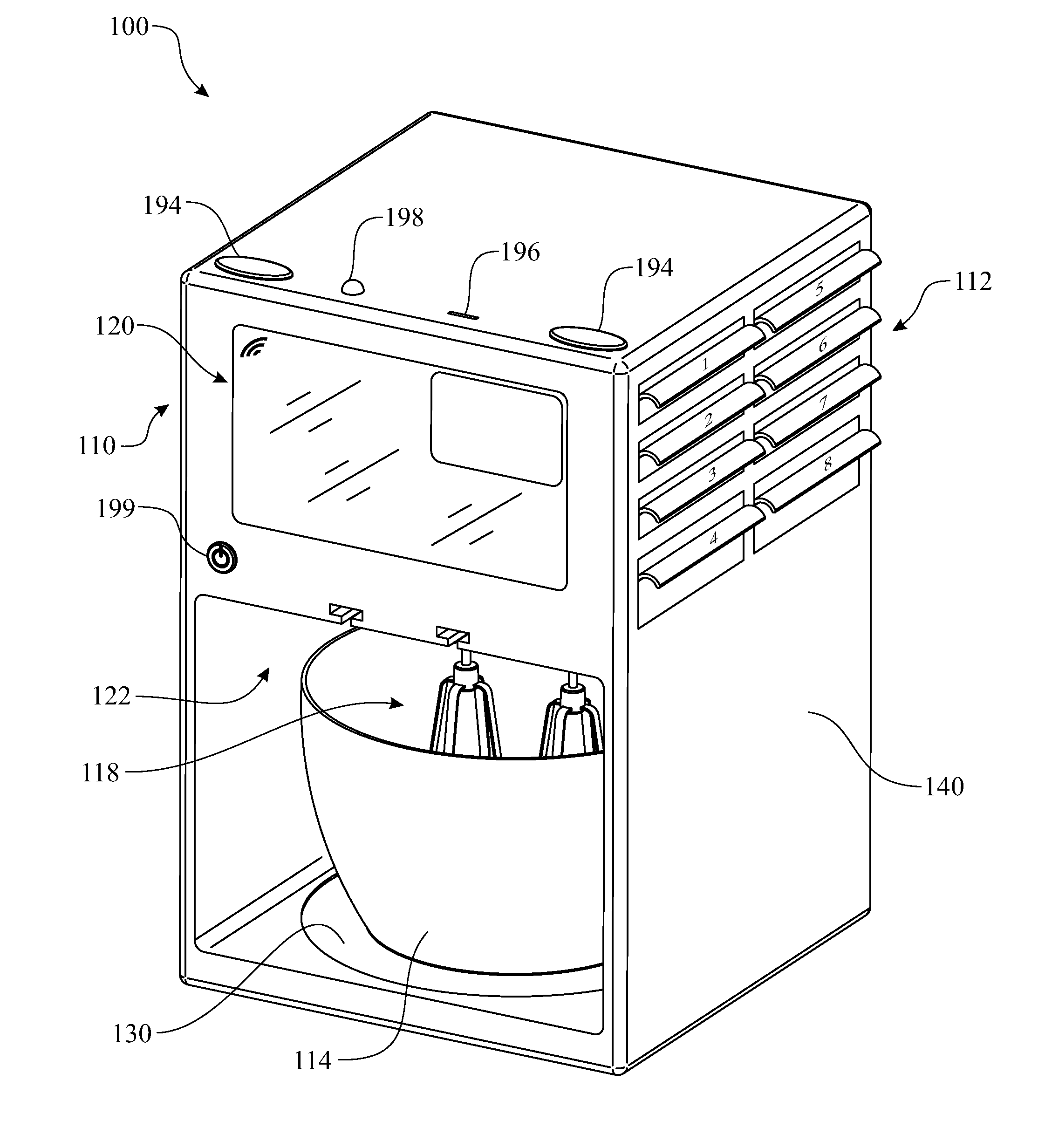 Smart mixer having automatic dispensing and mixing features