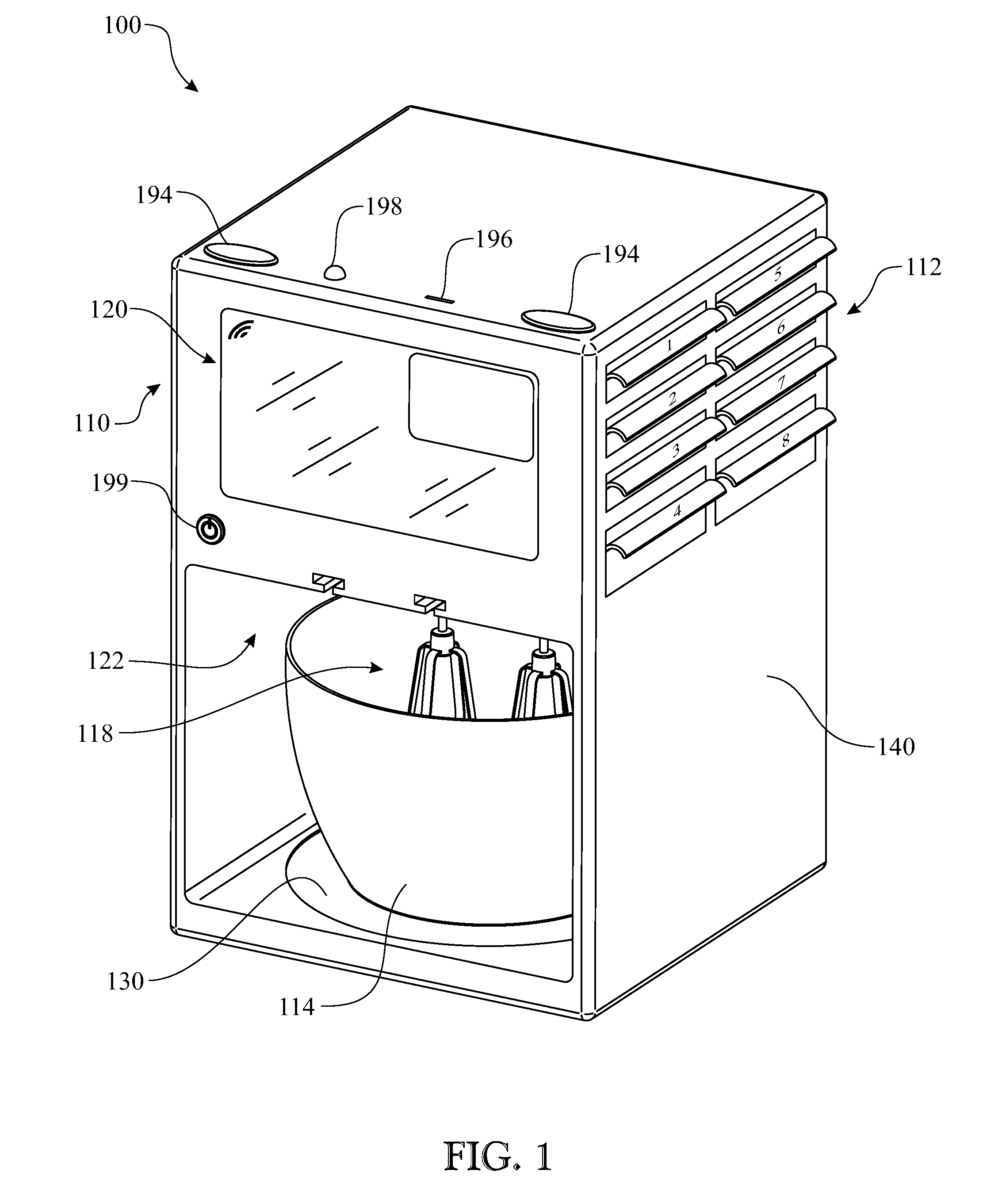 Smart mixer having automatic dispensing and mixing features