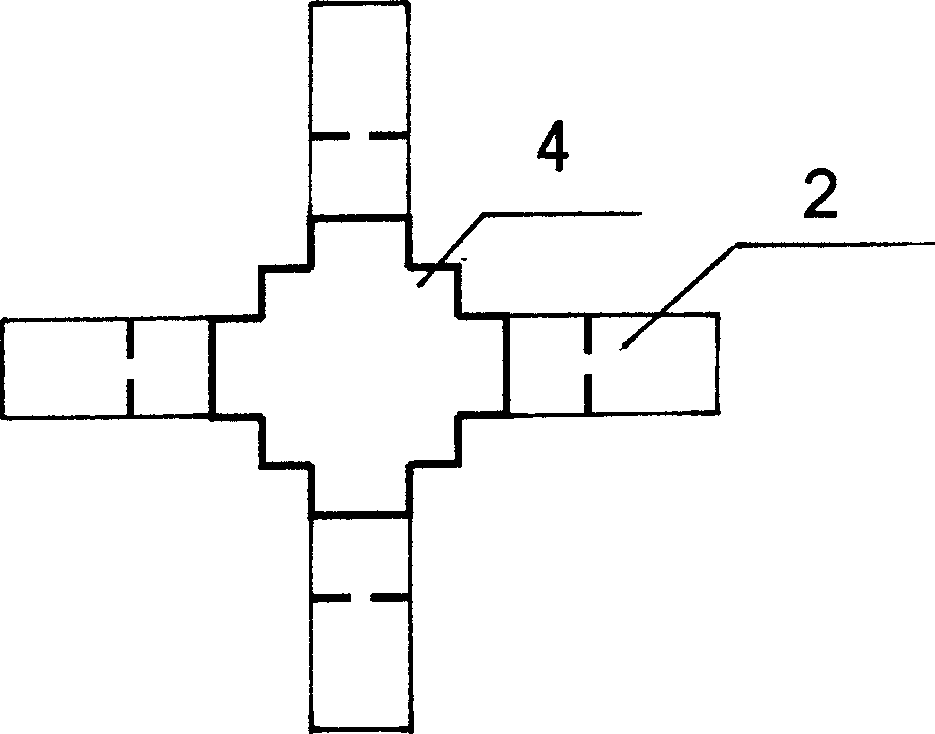 Bean column node unequal strength concrete replacing structure and its construction method