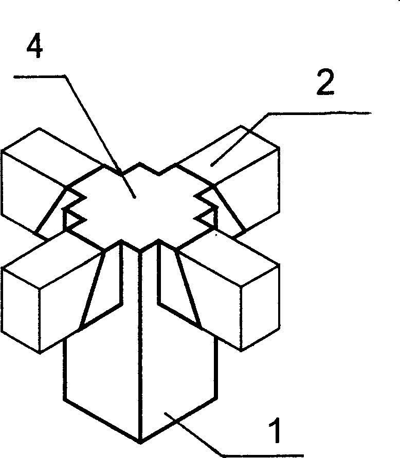 Bean column node unequal strength concrete replacing structure and its construction method