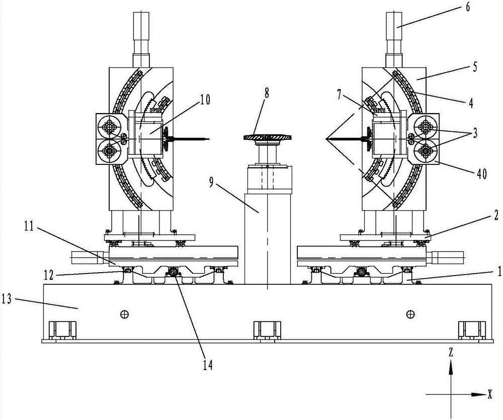 Abrasive belt grinding center suitable for full surface grinding and polishing of blisks