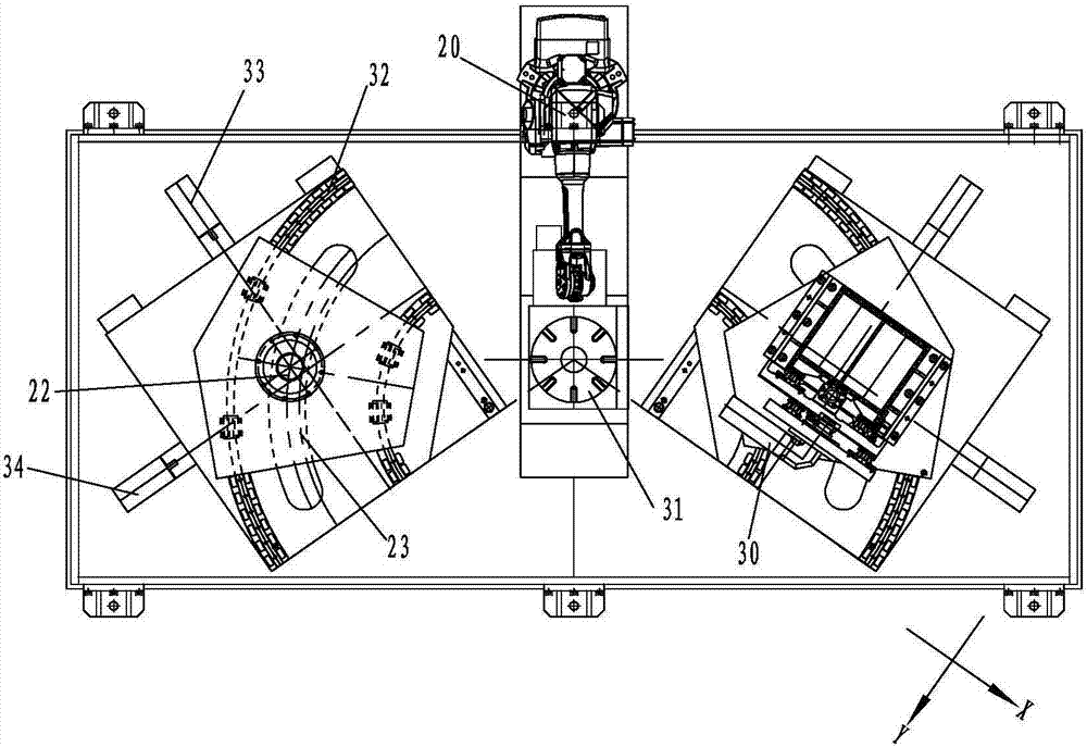 Abrasive belt grinding center suitable for full surface grinding and polishing of blisks