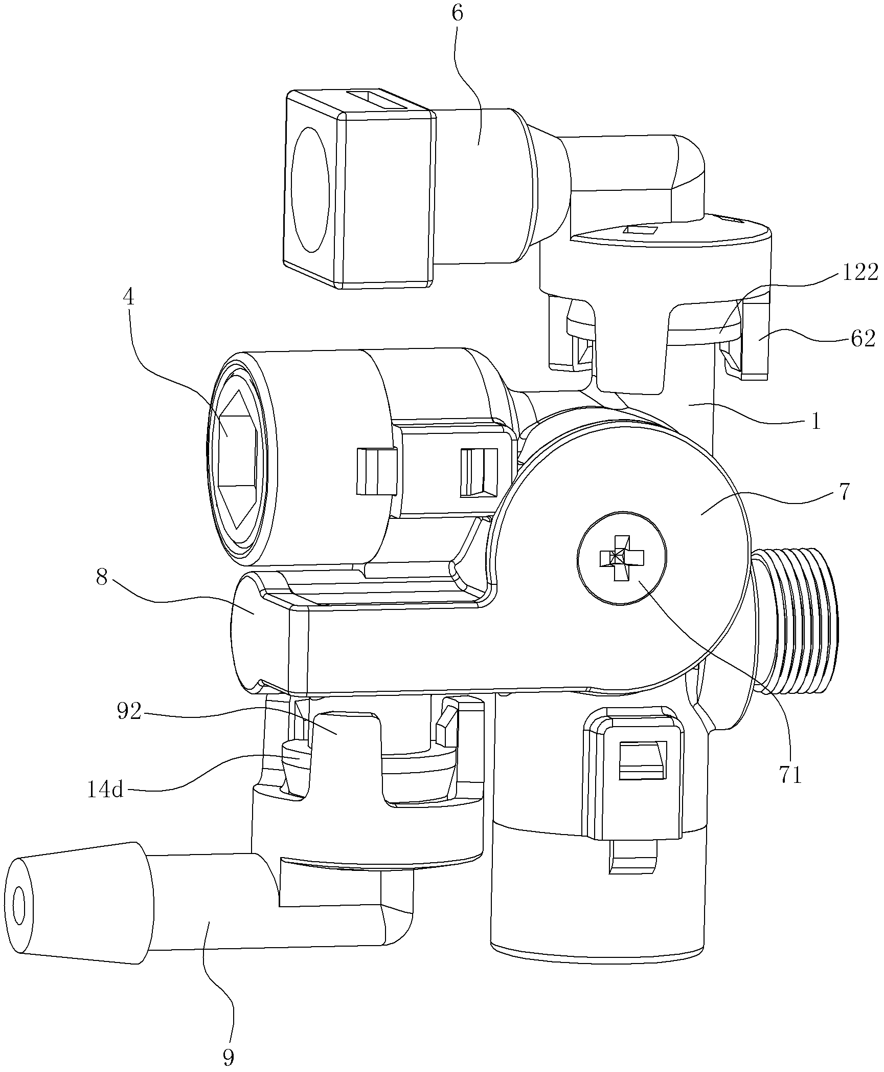 Valve structure for backwater adjustable coffee machine