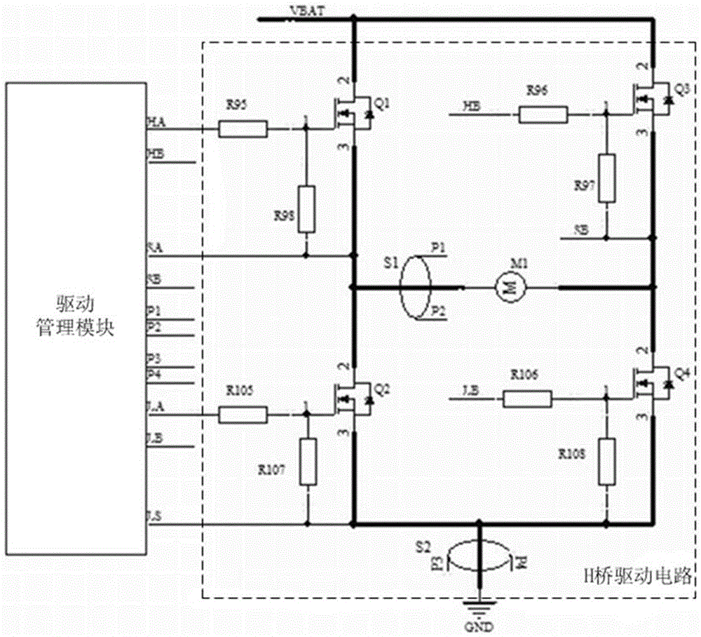 H-bridge driving circuit detection device and method in EPS system