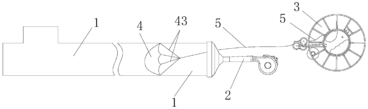 Threading device for measuring three-dimensional coordinates of pipe