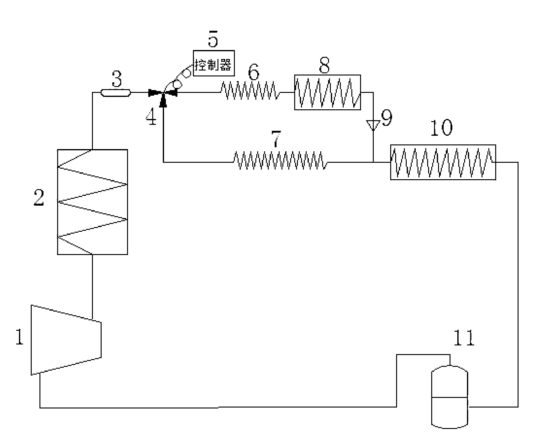 Large freezing ability energy-saving refrigerating system and control method thereof