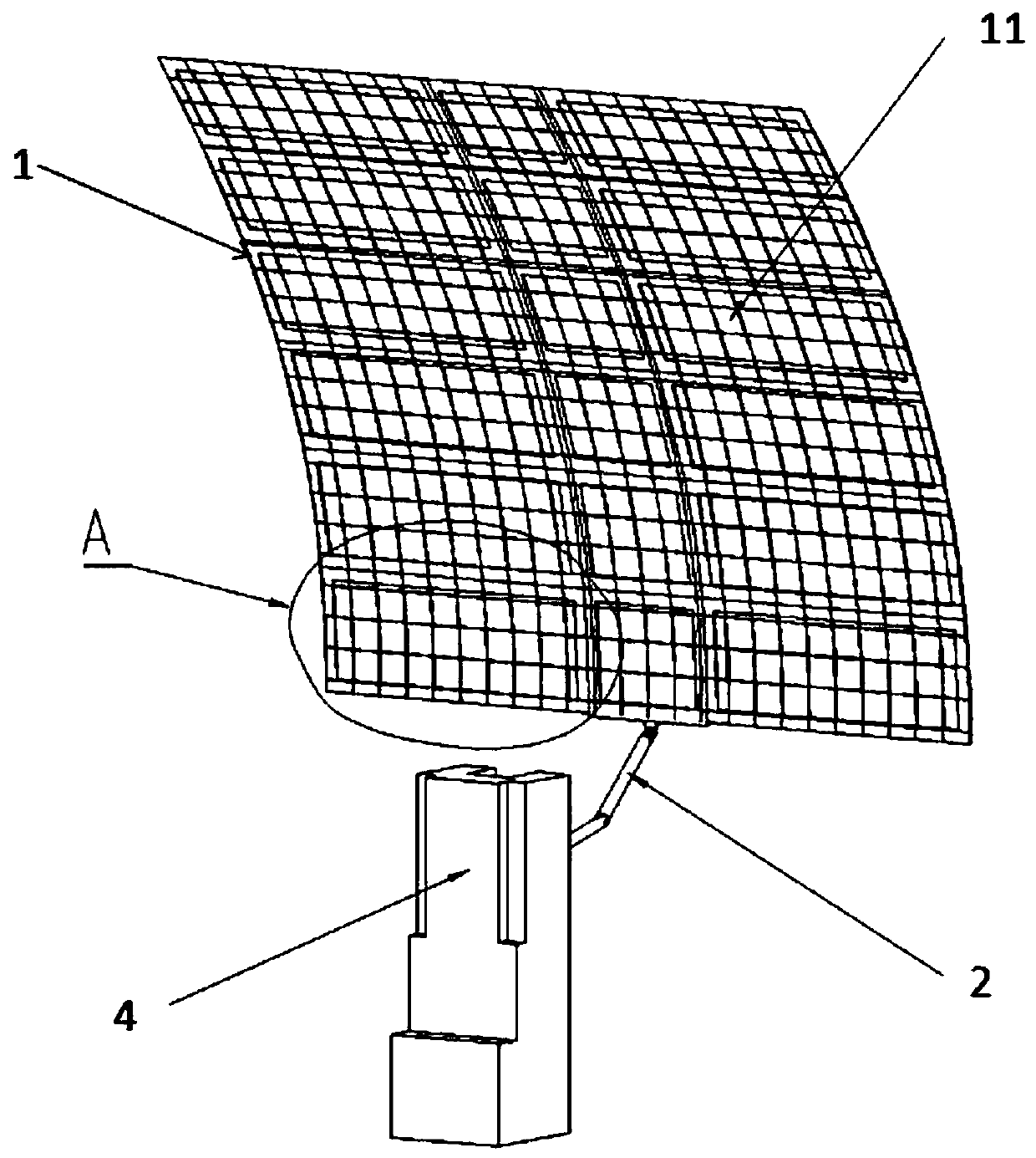 Satellite-borne deployable parabolic cylinder antenna