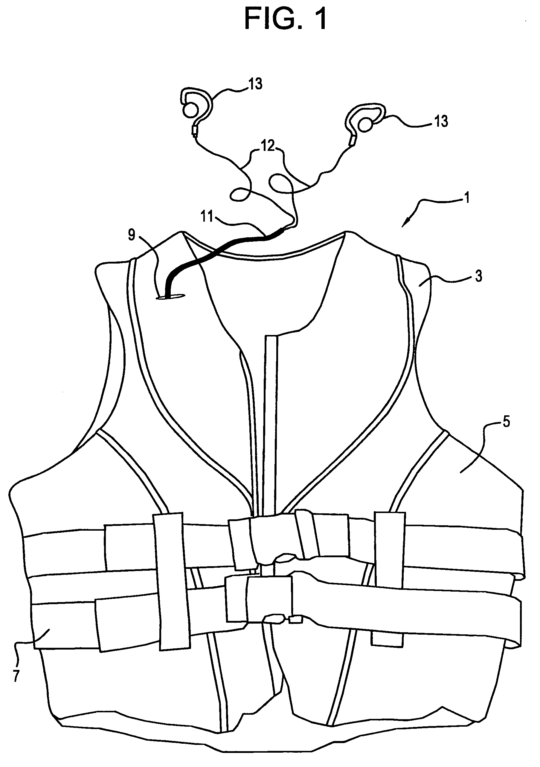 Life vest with integrated audio device and method of use