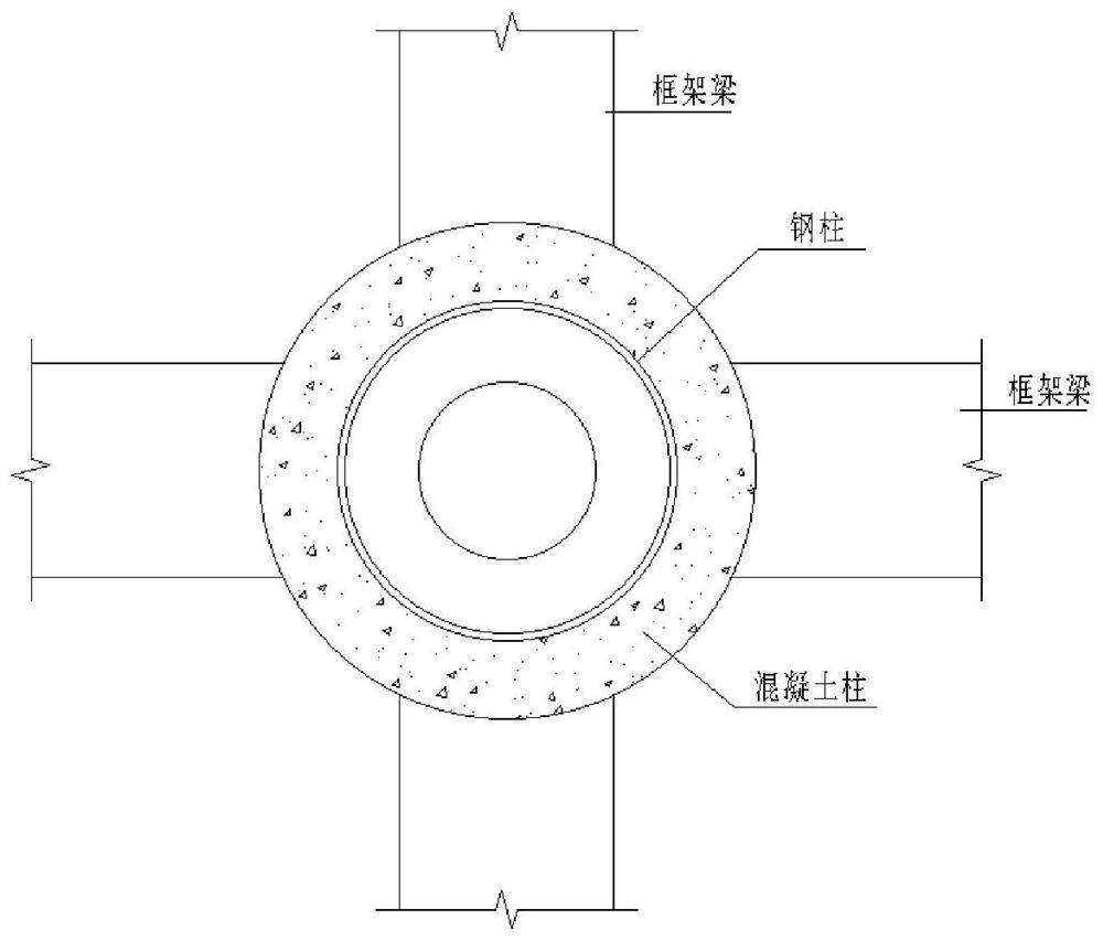 Nested steel column-concrete column connecting structure