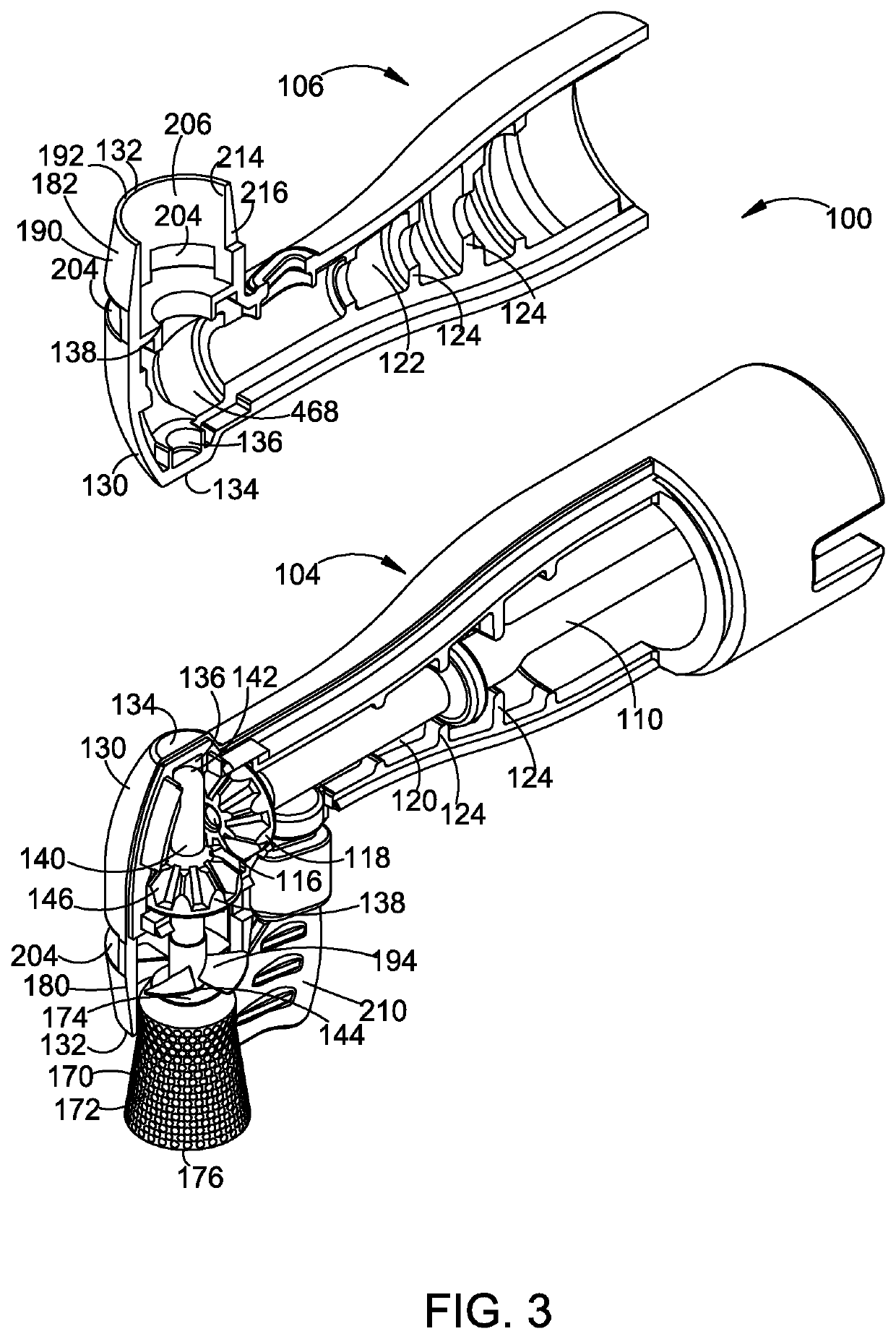 Prophy angle with internal airflow generator